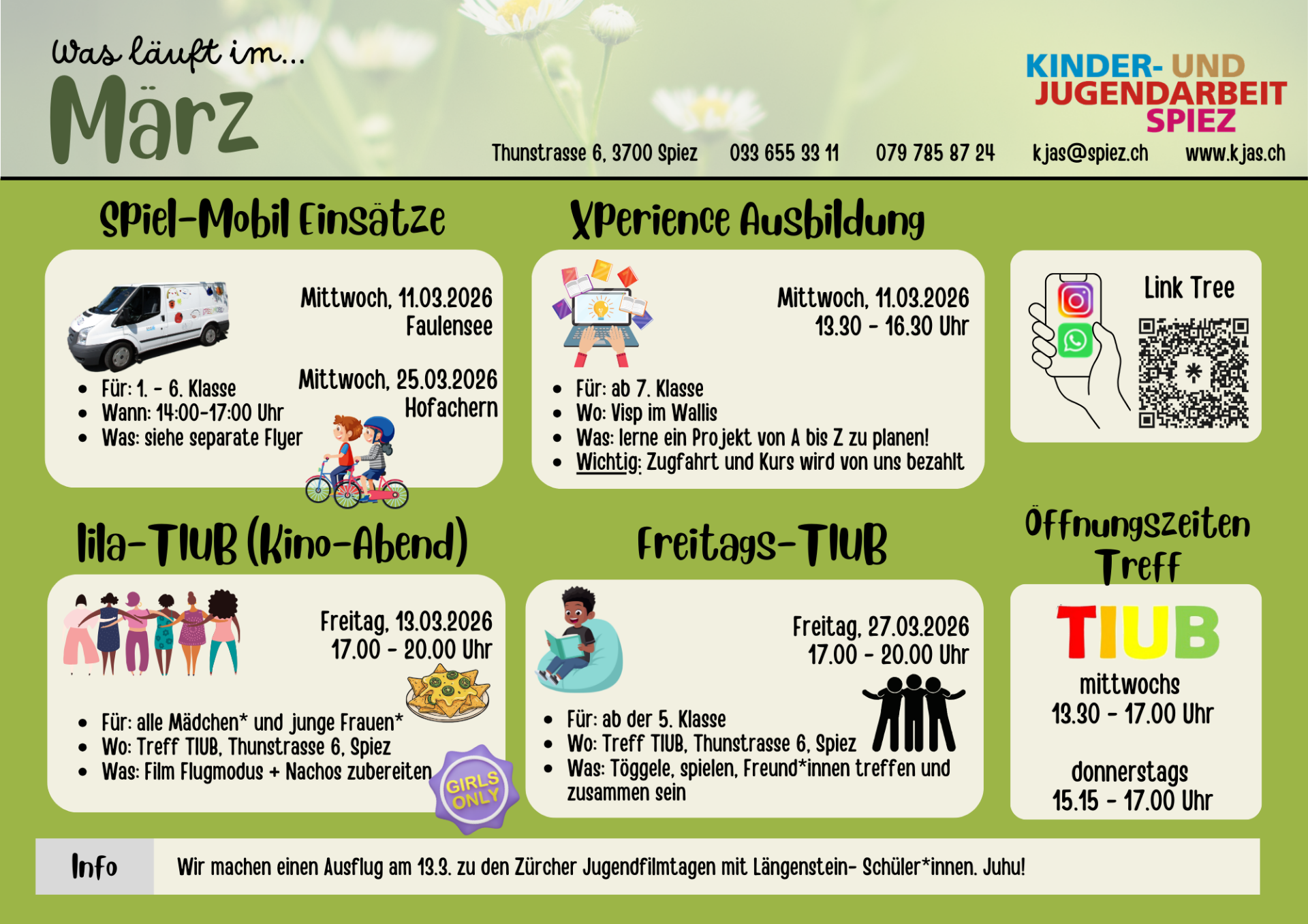 Monatsprogramm März