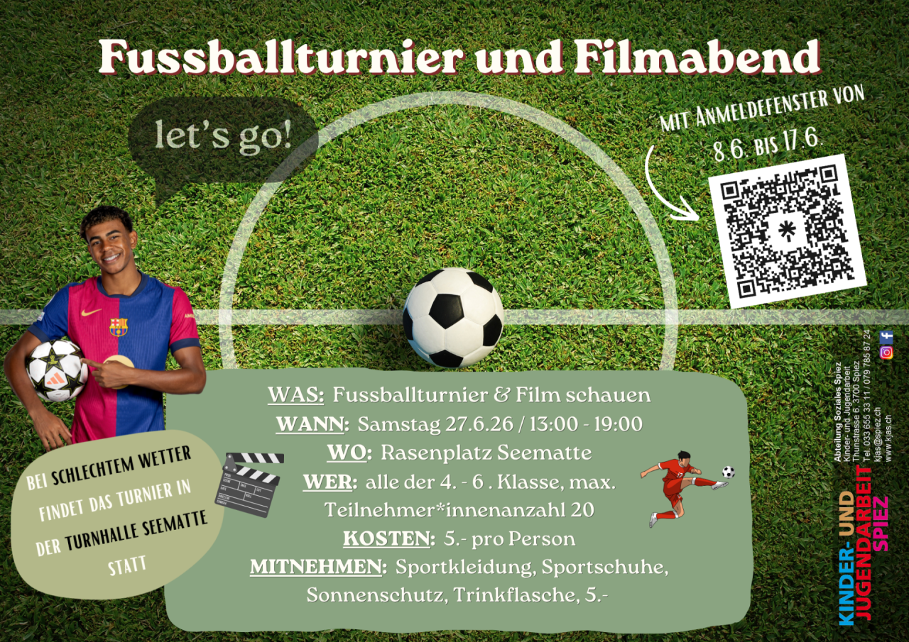 Fussballturnier und Film schauen
