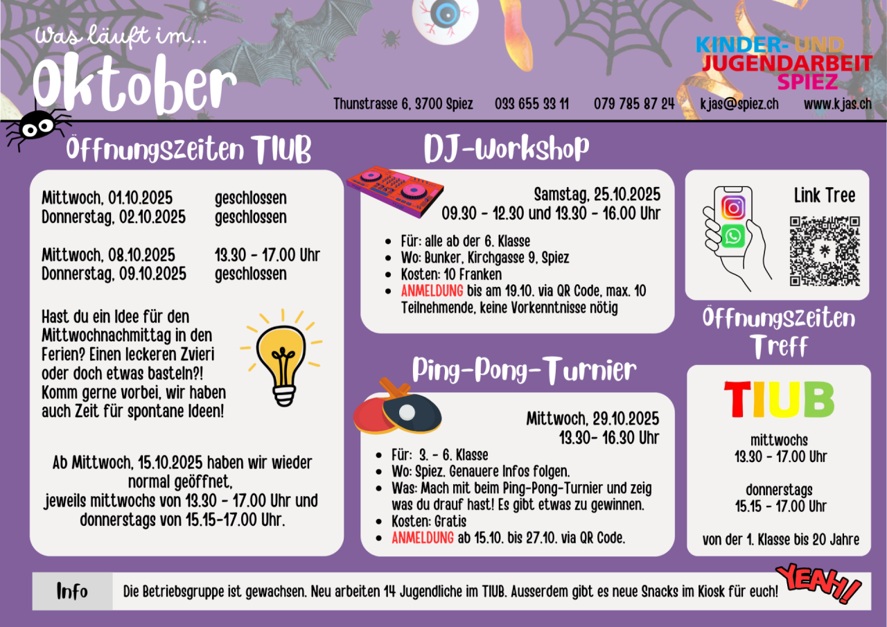 Monatsprogramm Oktober