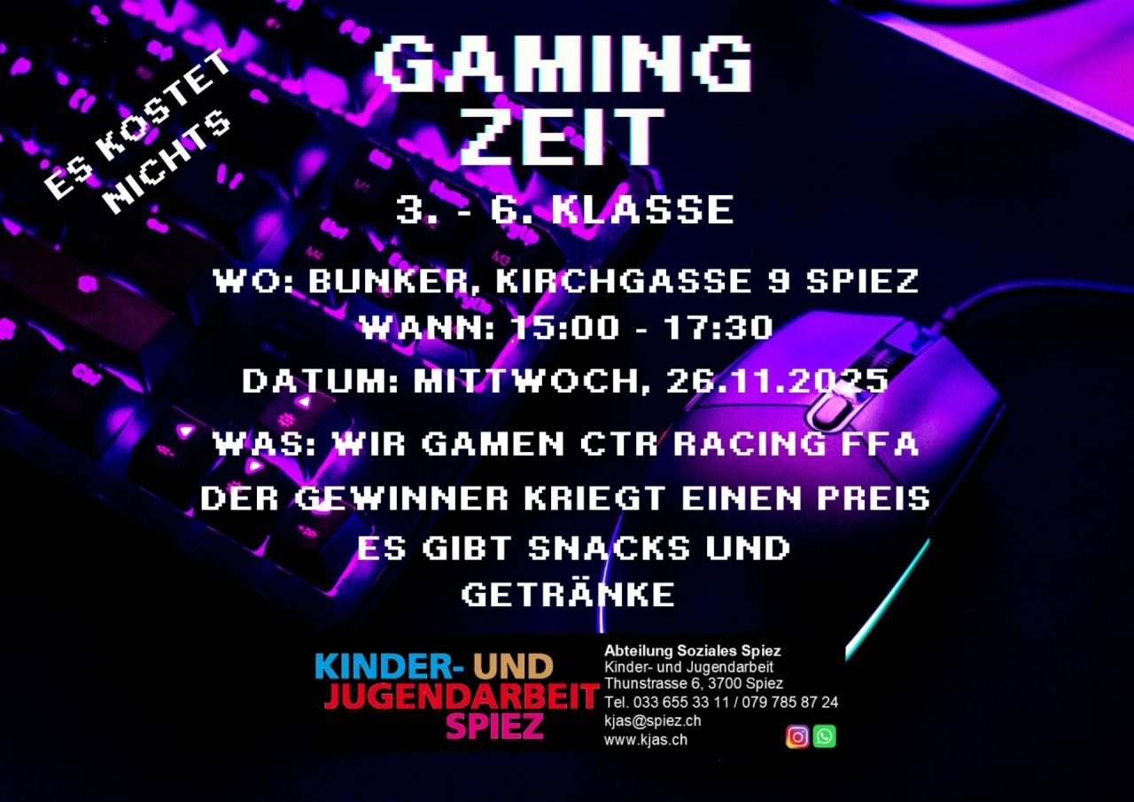 Kleinprojekt Gaming Zeit