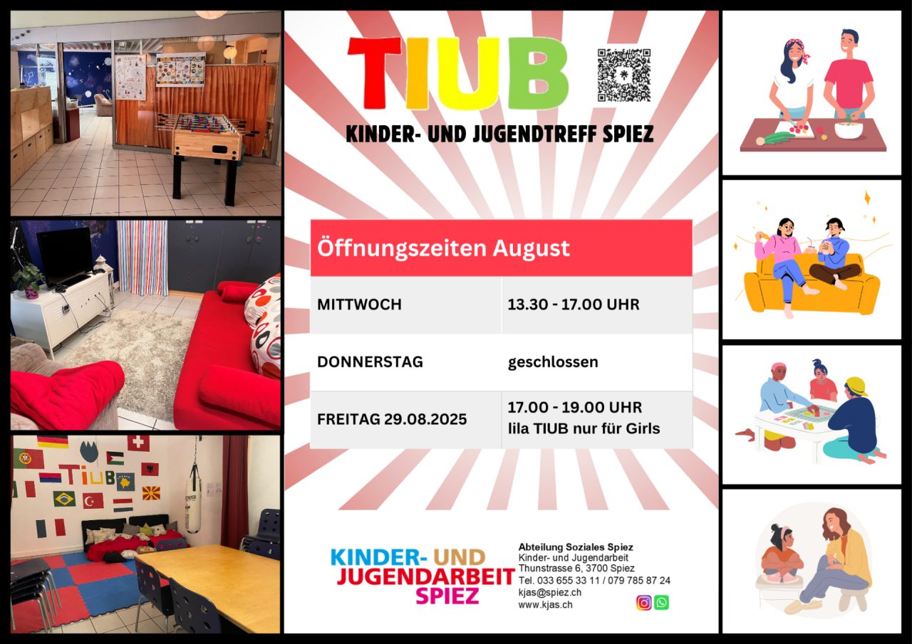 öffnungszeiten TIUB August