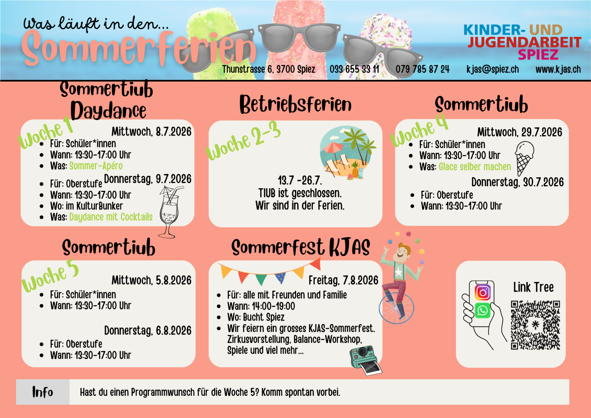 Programm Sommerferien