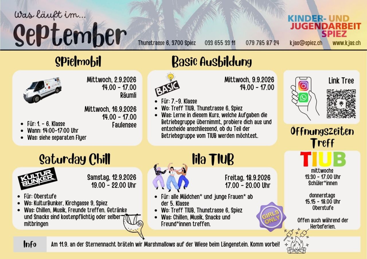 Monatsprogramm September